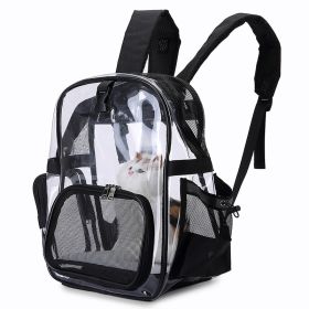 Transparent Backpack Carrier for Small Dog, Breathable Mesh Window Travel Carrier Bag Weight up To 10lbs, Travel