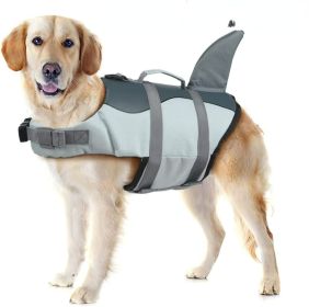 Life Jacket Shark; Lifesaver Vests with Rescue Handle Small Medium and Large Dogs; Safety Swimsuit Preserver Pool Beach Boating