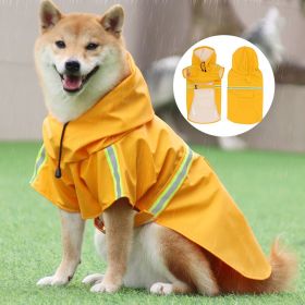 Large and small dog raincoat cloak type reflective strip pet raincoat windproof rainproof dog hooded raincoat