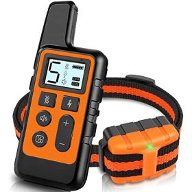 Training Collar; Waterproof Shock for Dog w/ Remote, Rng 1640 ft; 3 Modes; Beep; Vibration and Shock; Rechargeable Collar for Sm/Med/Lrg