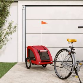 Pet Bike Trailer Red Oxford Fabric and Iron