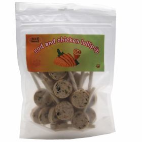 Cod And Chicken Lollipop Dog Food, Treats Chicken Green Veg, Organic Snacks Chews Clean Teeth, Training Snacks, 8oz