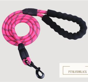 Reflective Dog Leash Nylon Pet Dog Leash Rope For Small Medium Large Dogs Walking Training Pet Suppiles (Option 1: Pink)